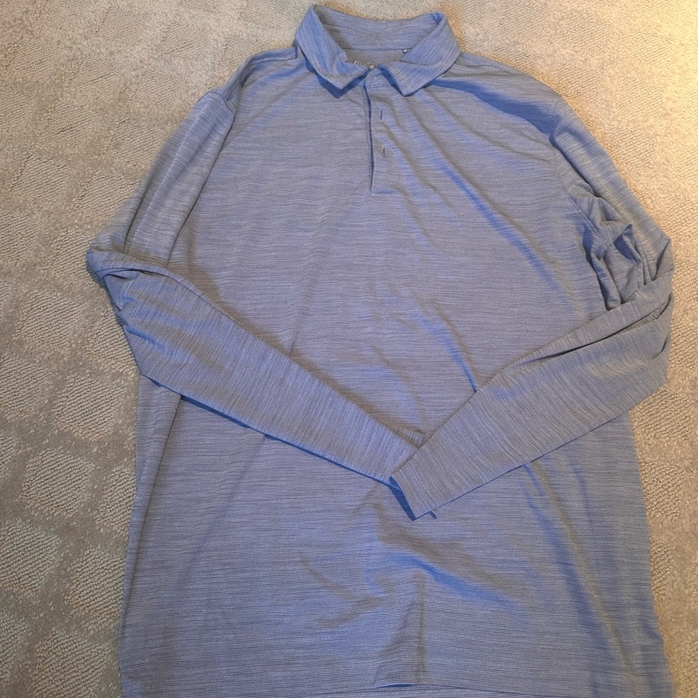 Walter Hagen Navy Striped Men's Long Sleeve Shirt NWOT